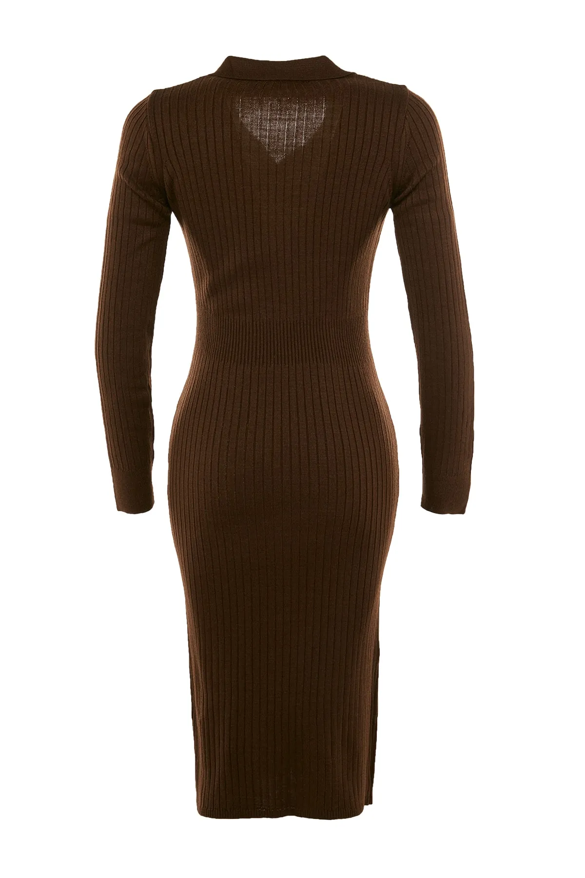 Trendyol Collection  Braun Braunes Midi-Strickkleid mit Rollkragen TWOAW22EL1376 Kleid TWOAW22EL1376