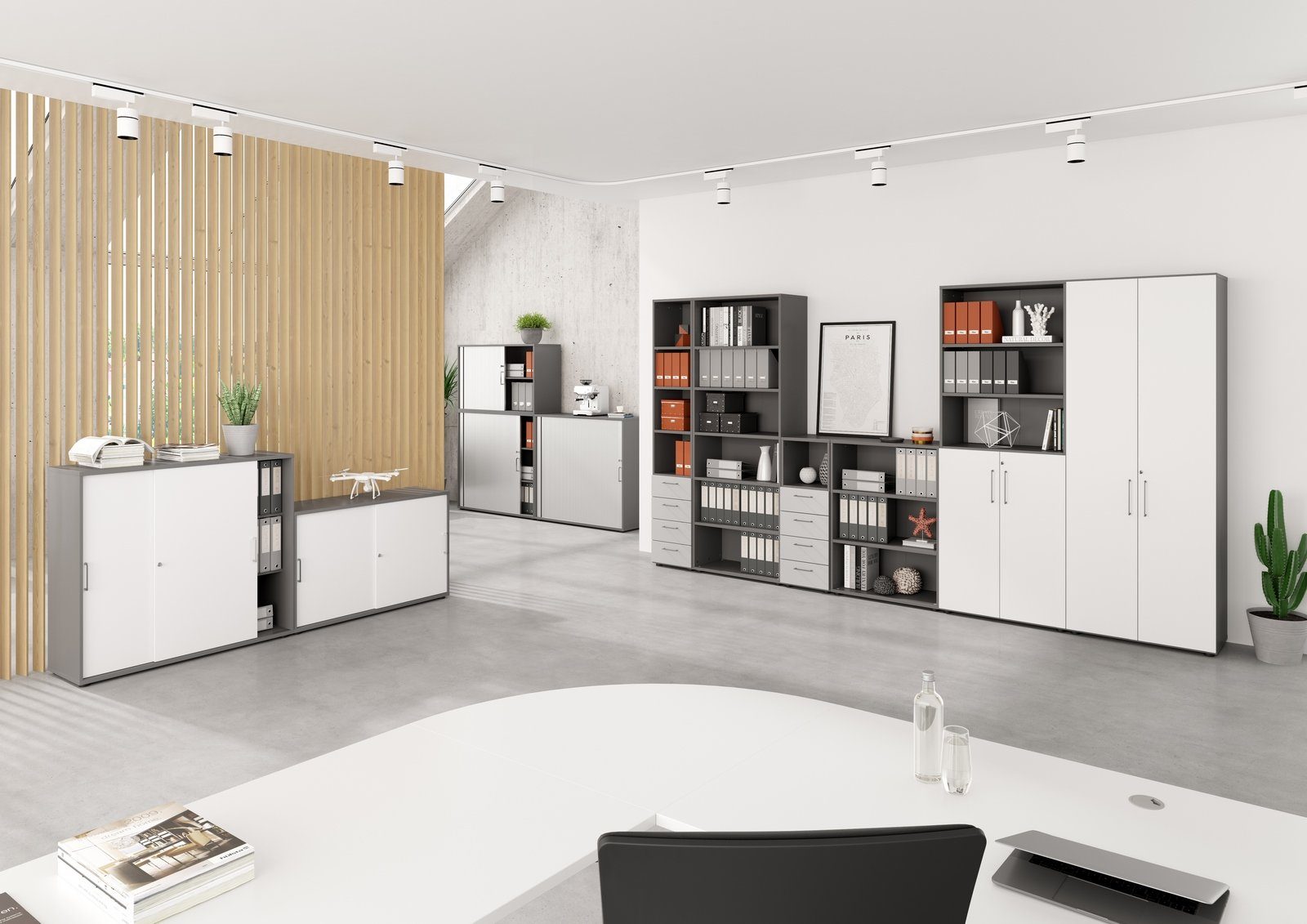 bümö Aktenregal smart Aktenregal - 2 Ordnerhöhen, Dekor: Weiß