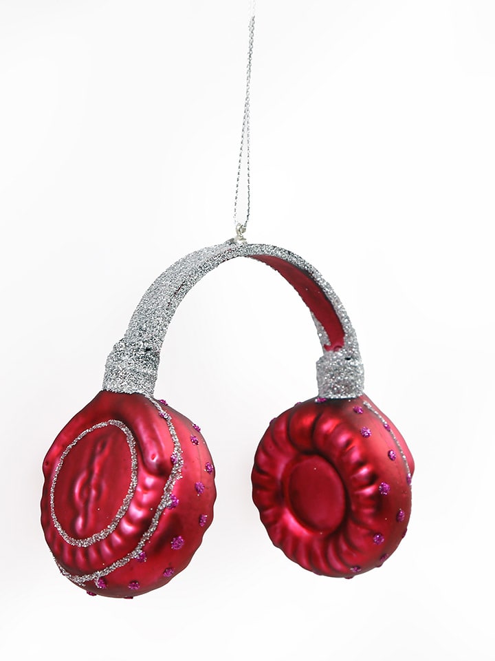 SiL Interiors Christbaumkugel ''Headphones'' in Rot/ Silber - (H)11 cm günstig kaufen onesize