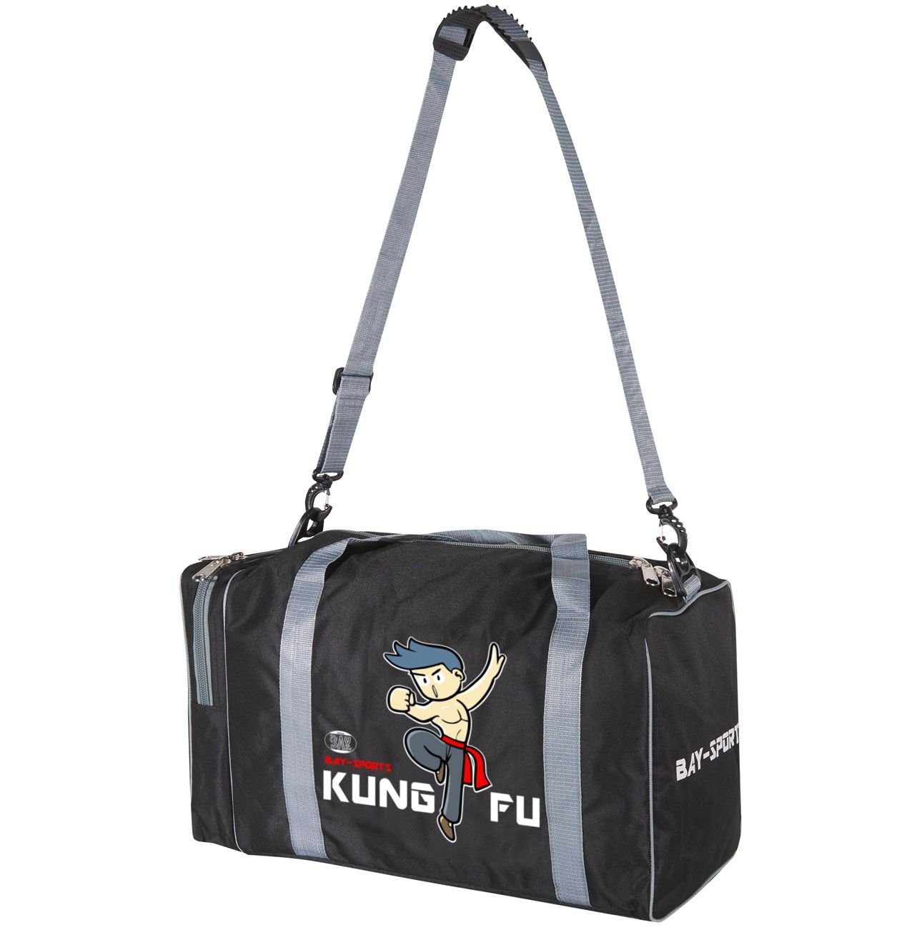 BAY-Sports Sporttasche Sporttasche für Kinder Kung Fu schwarz/grau 50 cm