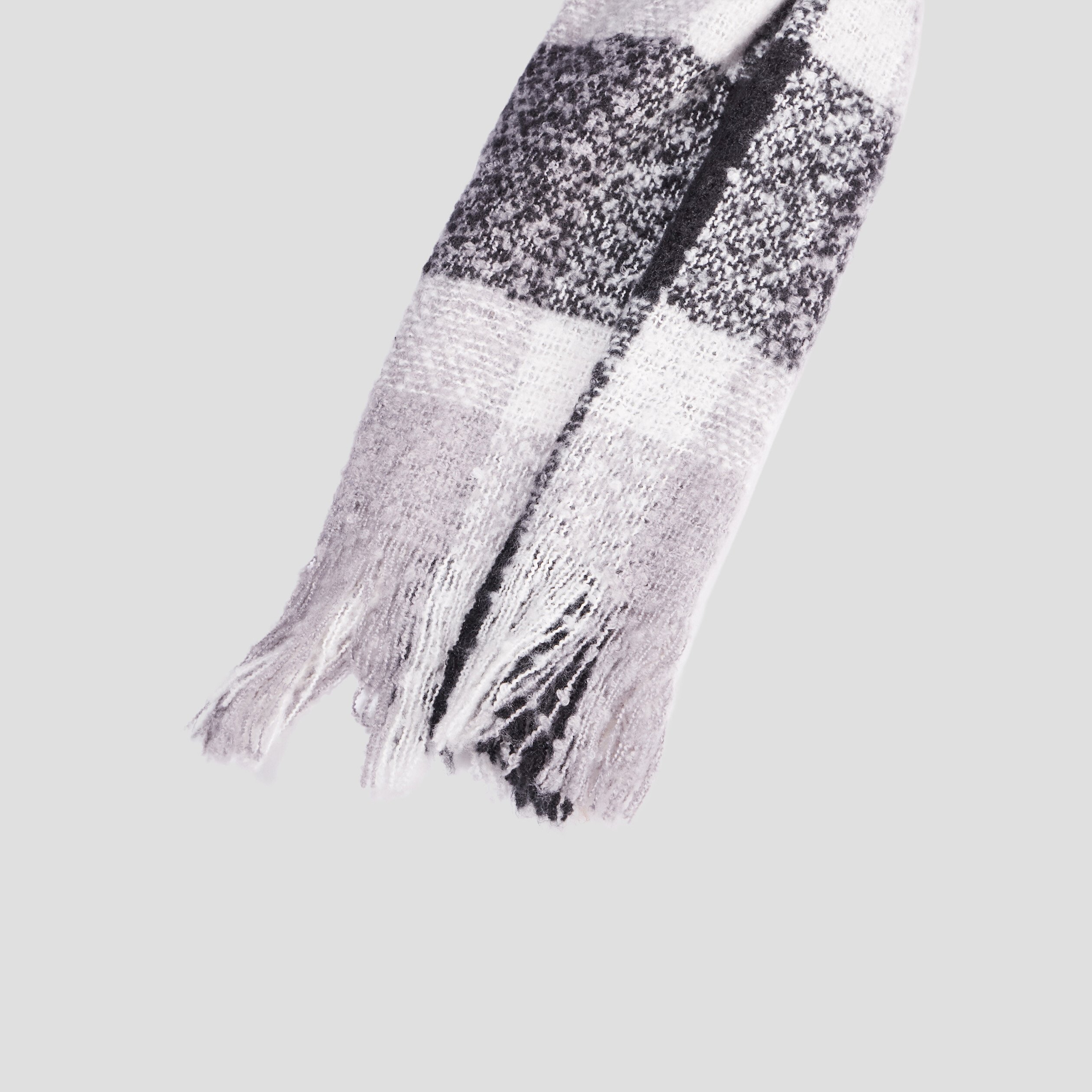 Écharpe à franges gris femme | La Halle