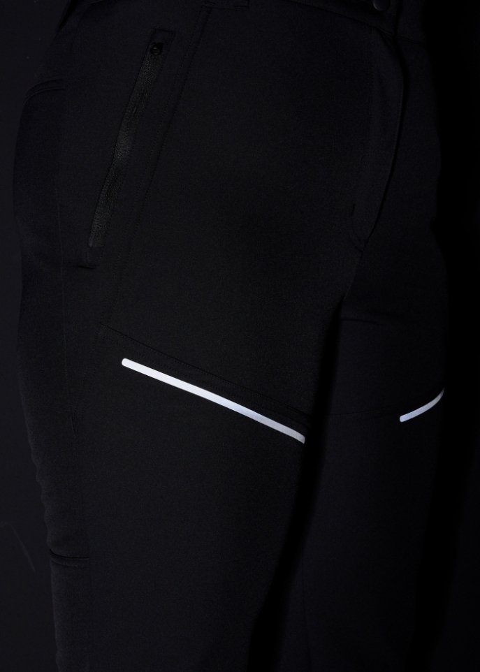 Wasserabweisende Funktionshose aus Softshell mit Stretch, gerade geschnitten
