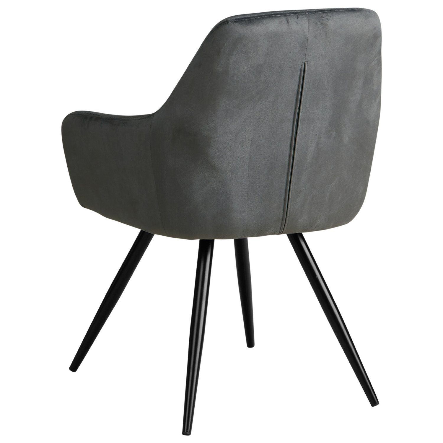 Homestyle4u Esszimmerstuhl Stuhl 6er Set Wohnzimmerstühle Grau Samt Esszimmer (6er Set)