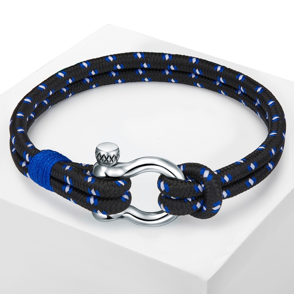 True Rebels Bracelet en tissu Textile en Bleu Bracelet