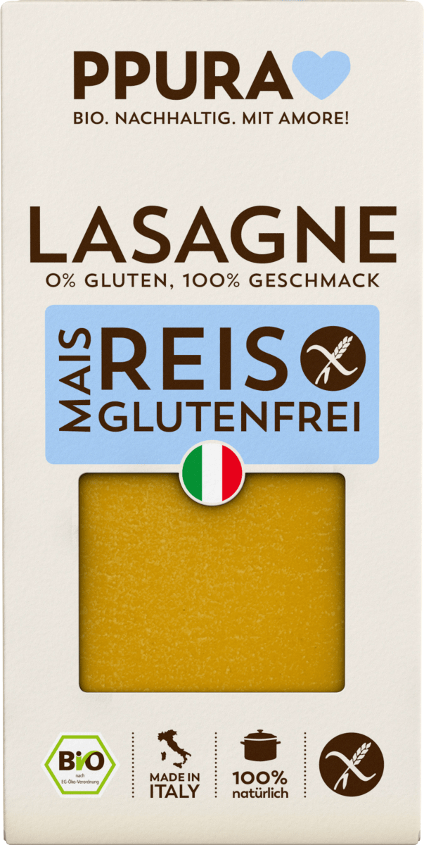Nudeln, Lasagne aus Mais/Reis, glutenfrei, 250 g