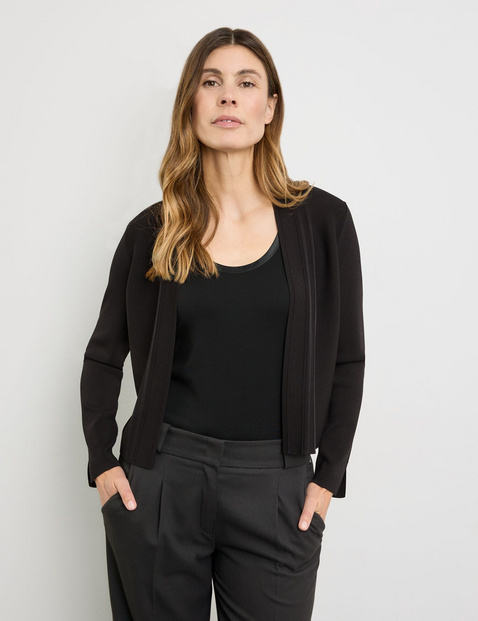 Offener Cardigan aus feinem Rippstrick