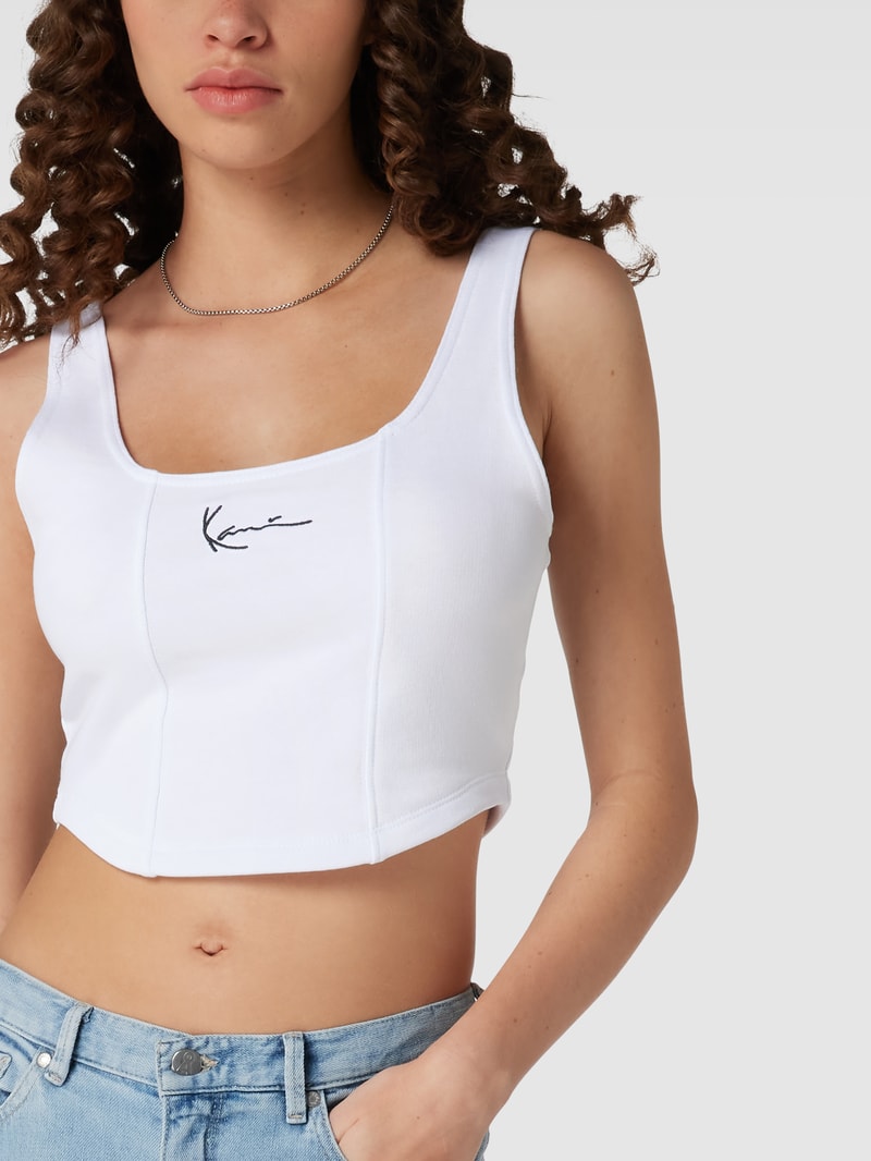 Crop Top mit Label-Stitching - P&C x Karl Kani in weiss