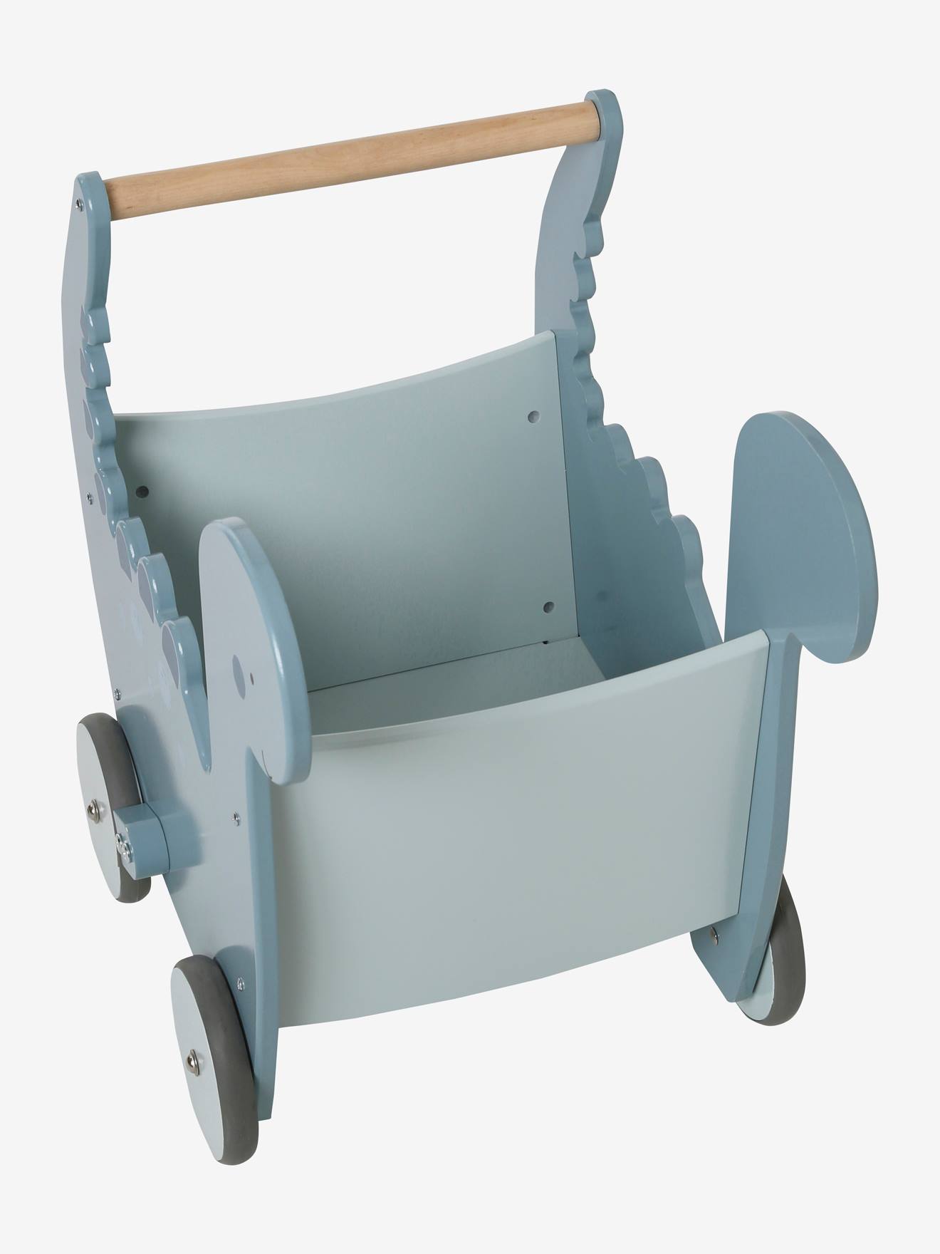 Vertbaudet Baby Lauflernwagen aus Holz FSC, Dino - blau