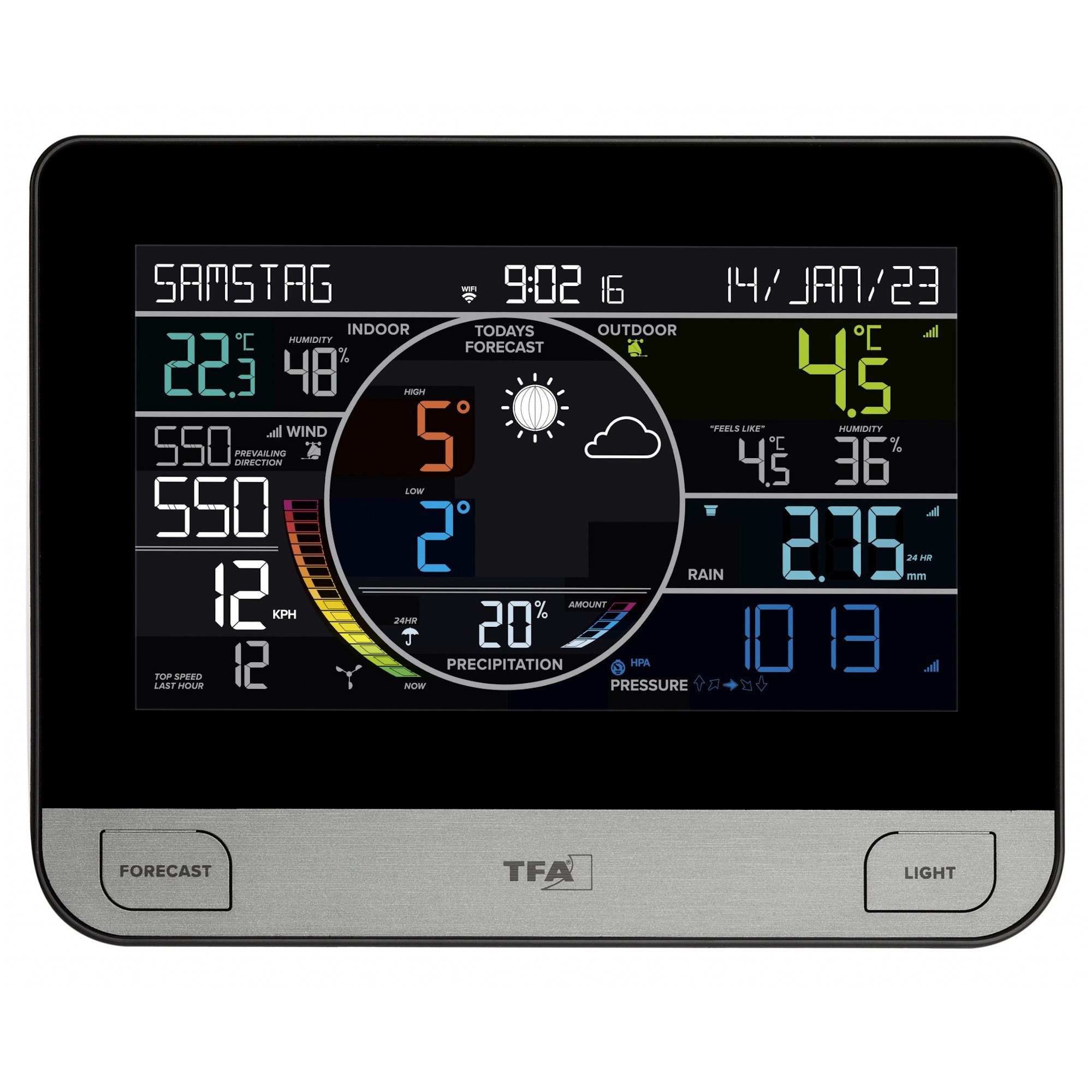 TFA Dostmann mit WLAN View Pro TFA 35.8003 Wind- Regenmesser Thermo-Hygro Sender Funkwetterstation