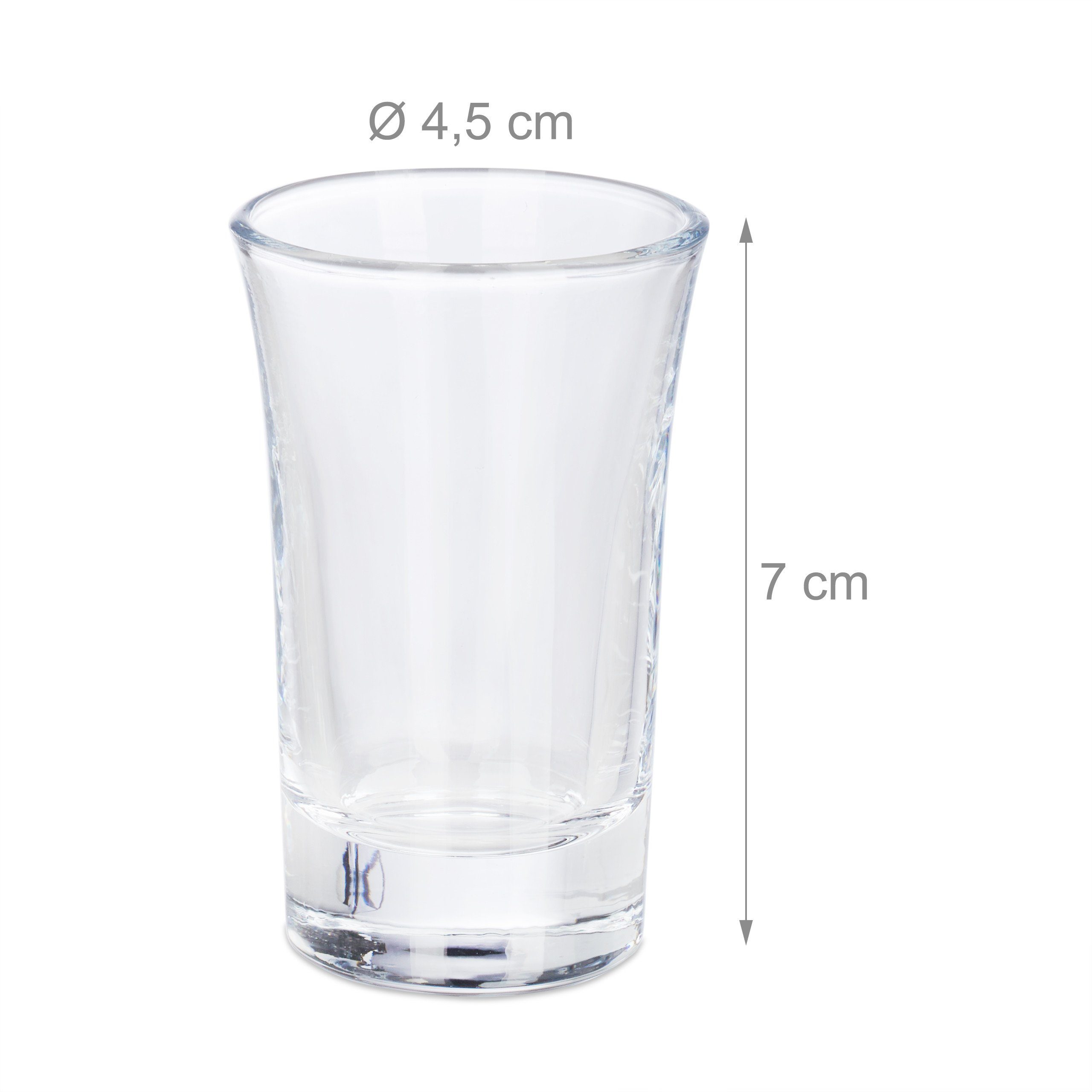 relaxdays Schnapsglas Schnapsgläser 4cl im 12er Set, Glas