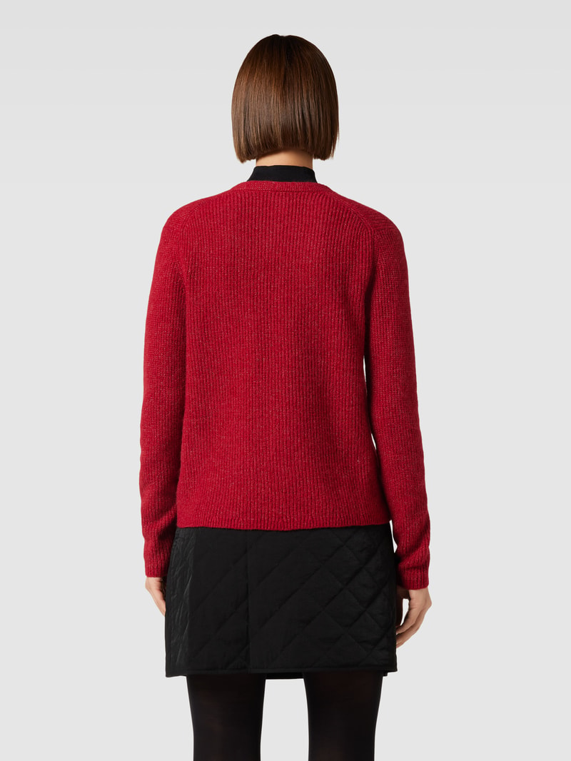 Strickpullover mit abgerundetem V-Ausschnitt Modell 'Style.Lana' in rot