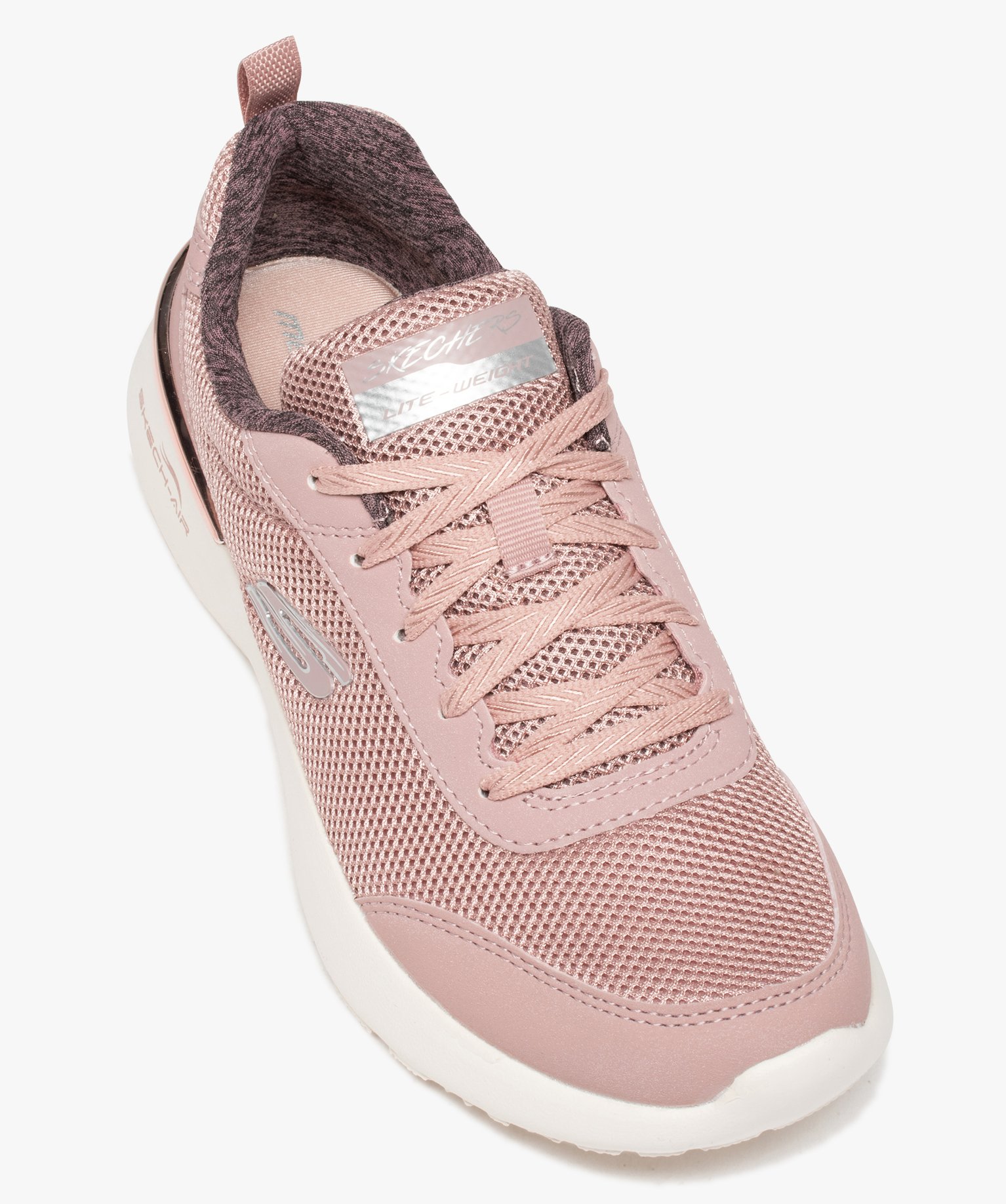 Baskets femme légères avec détails métallisés - Skechers rose | GEMO