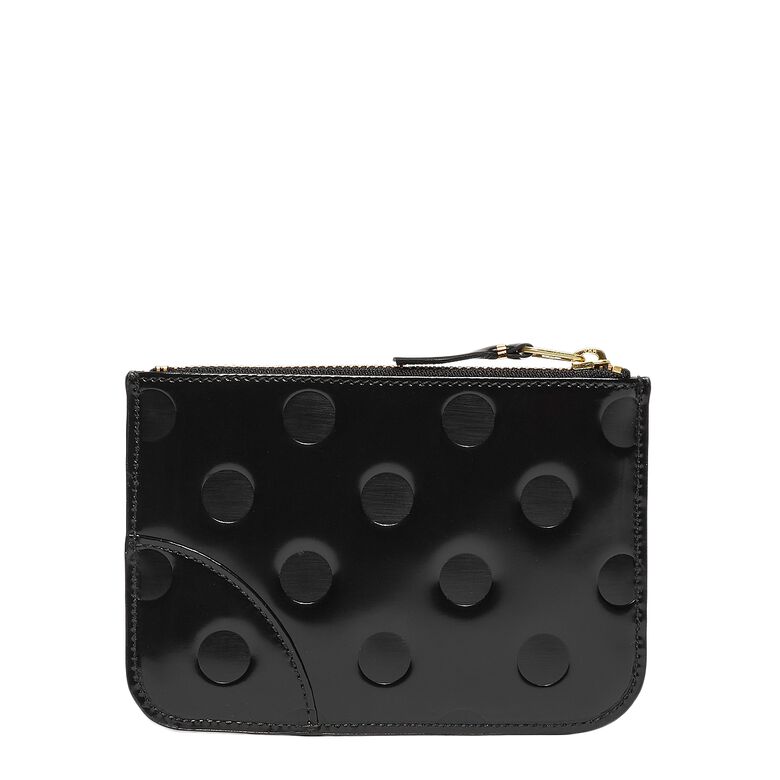 Comme des Garcons Wallet Dots Embossed Leather Line black