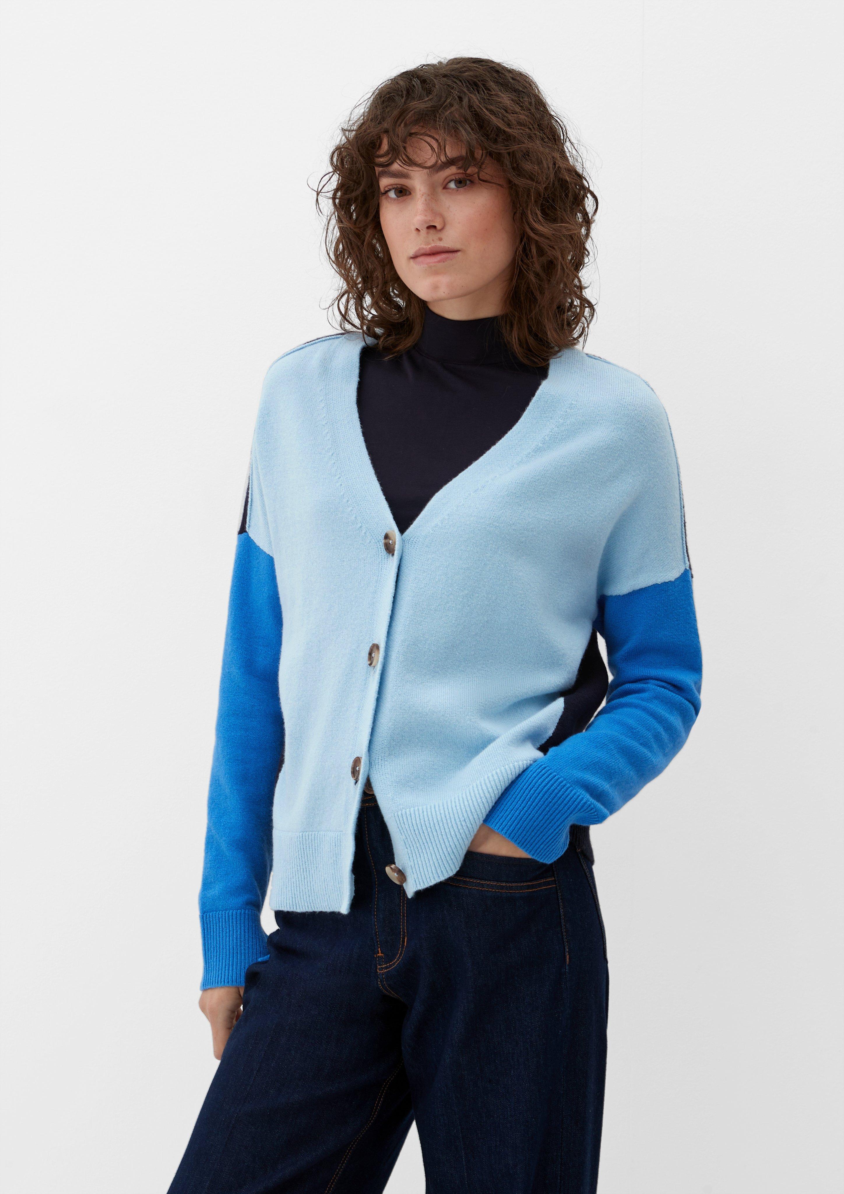Strickjacke in Colour Blocking-Optik  2127211-59X8