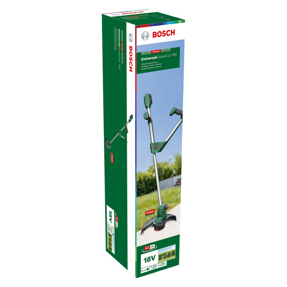 Bosch Green 06008C1D03 UniversalGrassCut 18-260 bežični trimer 1x 2.0 Ah i punjač AL1810CV u kutiji