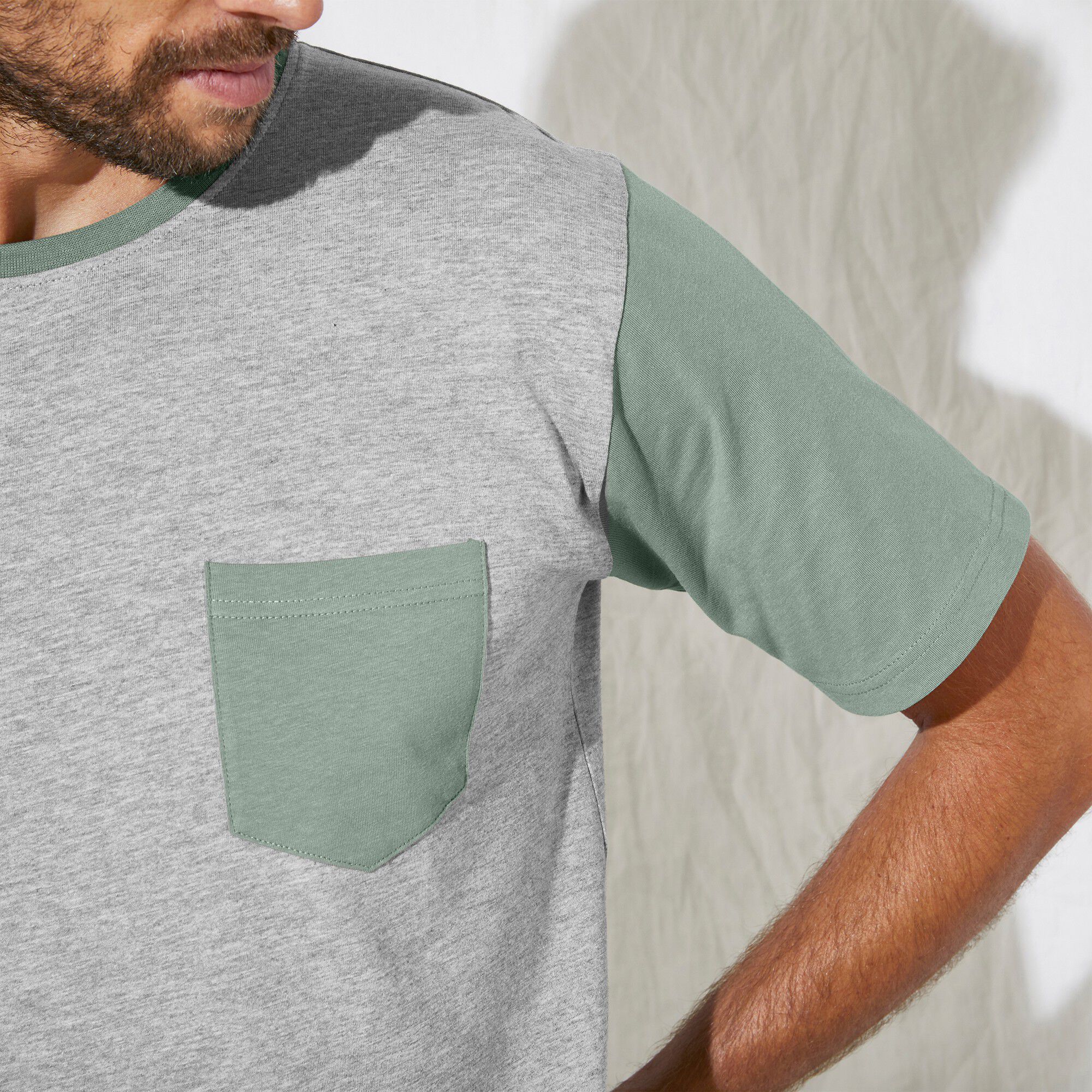Tee-shirt pyjama bicolore manches courtes