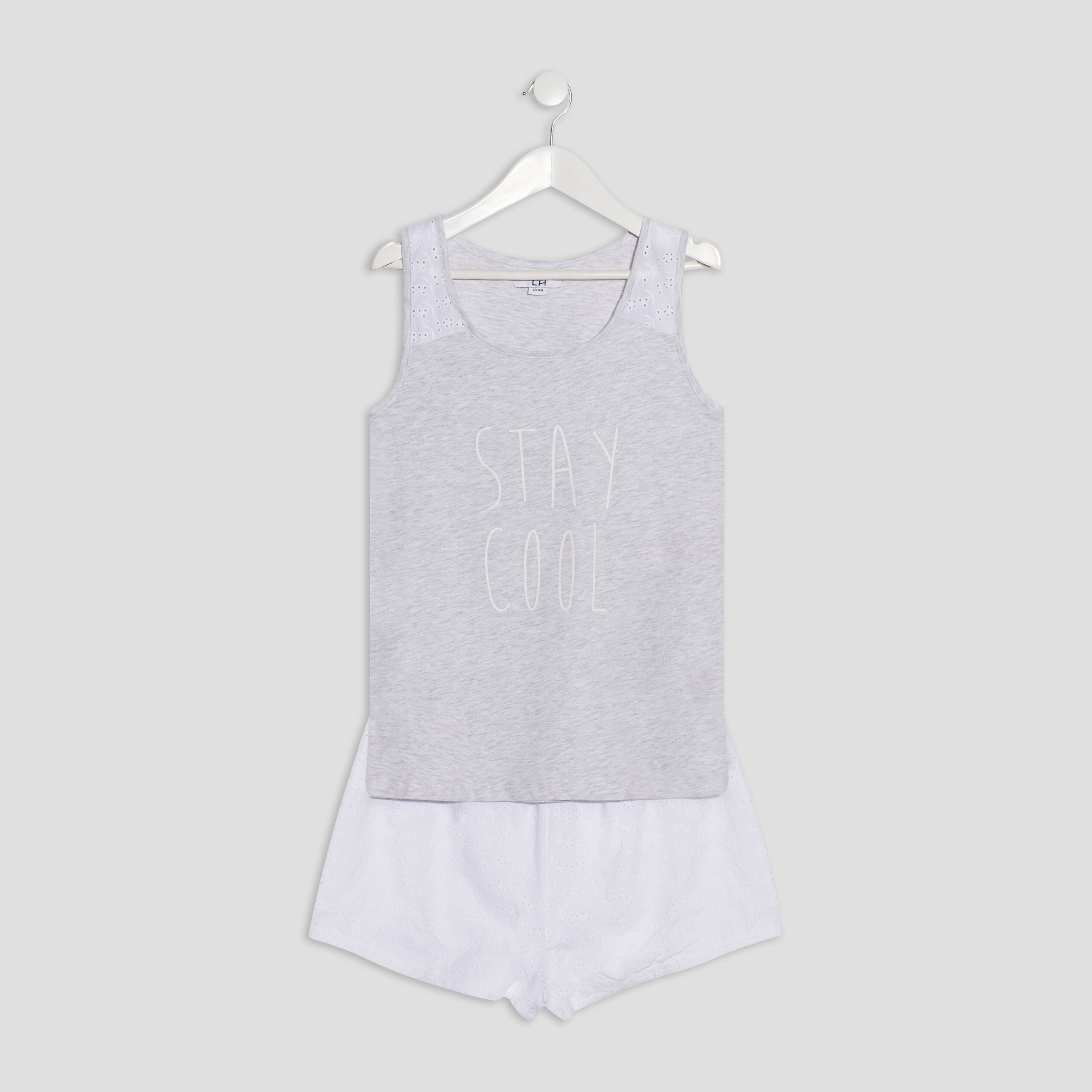 Ensemble pyjama 2 pièces gris fille | La Halle