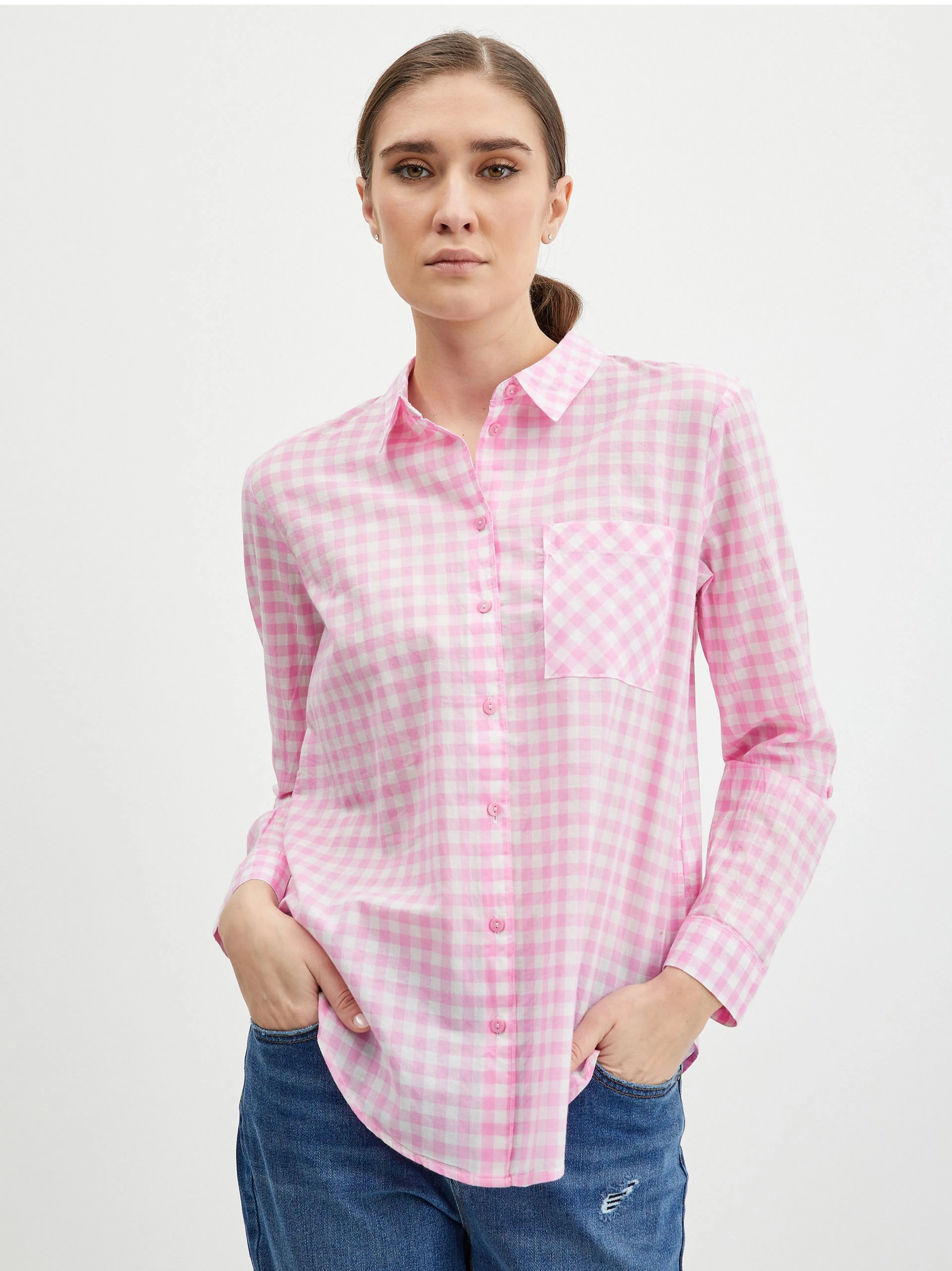 Hellrosa Damen Karohemd ORSAY