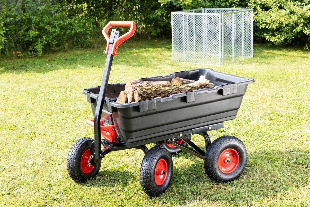 Green Yard GreenYard® Gartenwagen mit Kippfunktion, Volumen 65l,Tragkraft 550kg, Handwagen Bollerwagen
