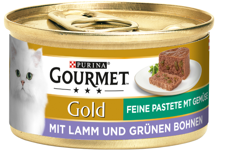 GOURMET Nassfutter GOURMET Gold Feine Pastete 12x85g Lamm & grüne Bohnen