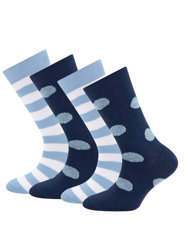 ewers Socken 4er Pack Punkte/Ringel in blau günstig kaufen