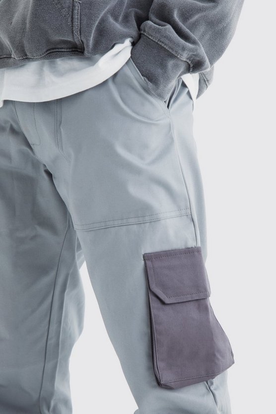 Slim-Fit Colorblock Cargo-Hose