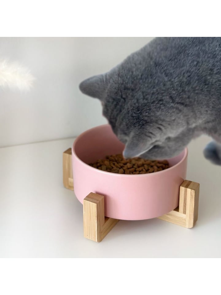 Intirilife Futternapf aus Keramik mit Gestell in Pink günstig kaufen onesize