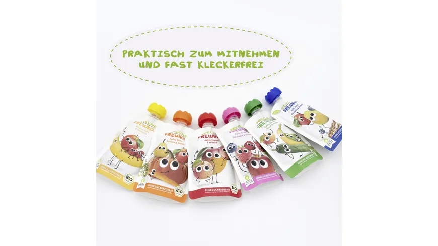 Freche Freunde Bio Quetschie 100% Apfel, Mango & Pfirsich 100 g