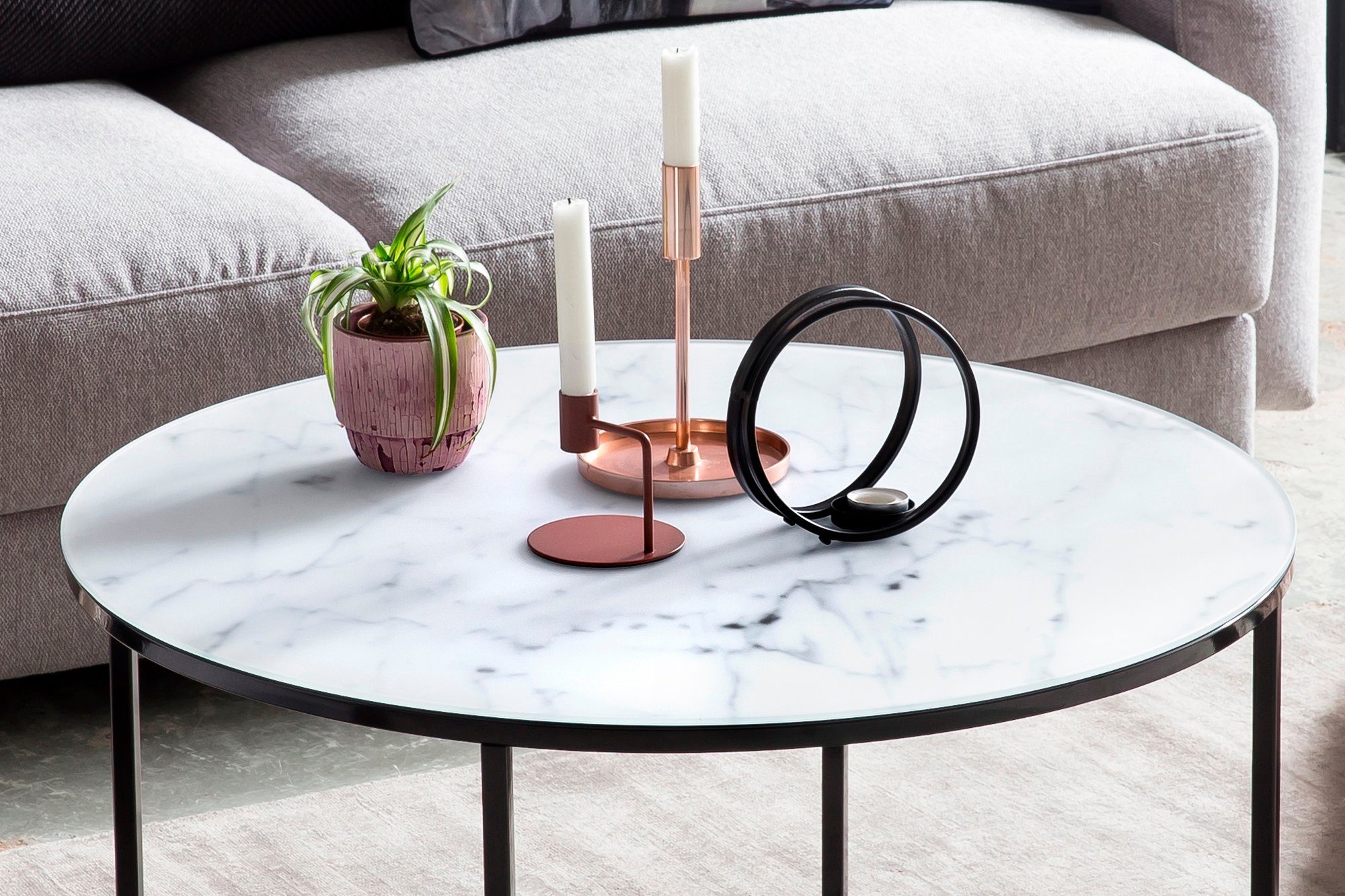 SalesFever Couchtisch, Tischplatte in Marmoroptik