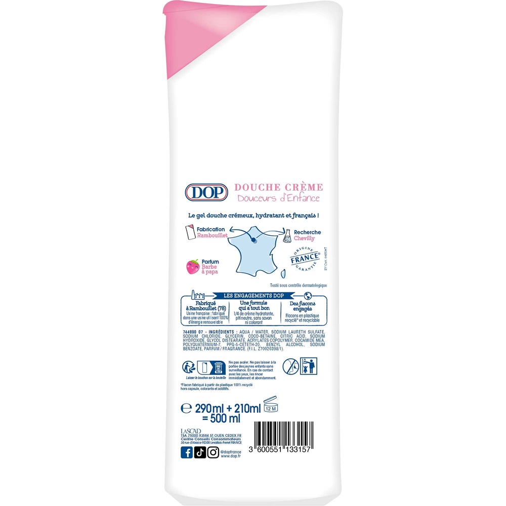 DOP Dop Douche Douceur d'Enfance Barbe à Papa 500ml Gel douche