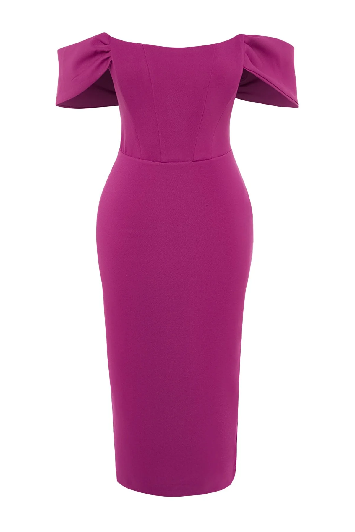 Trendyol Collection  Lila, figurbetontes, gewebtes Korsett, detailliertes, elegantes Abendkleid TPRSS22EL00097