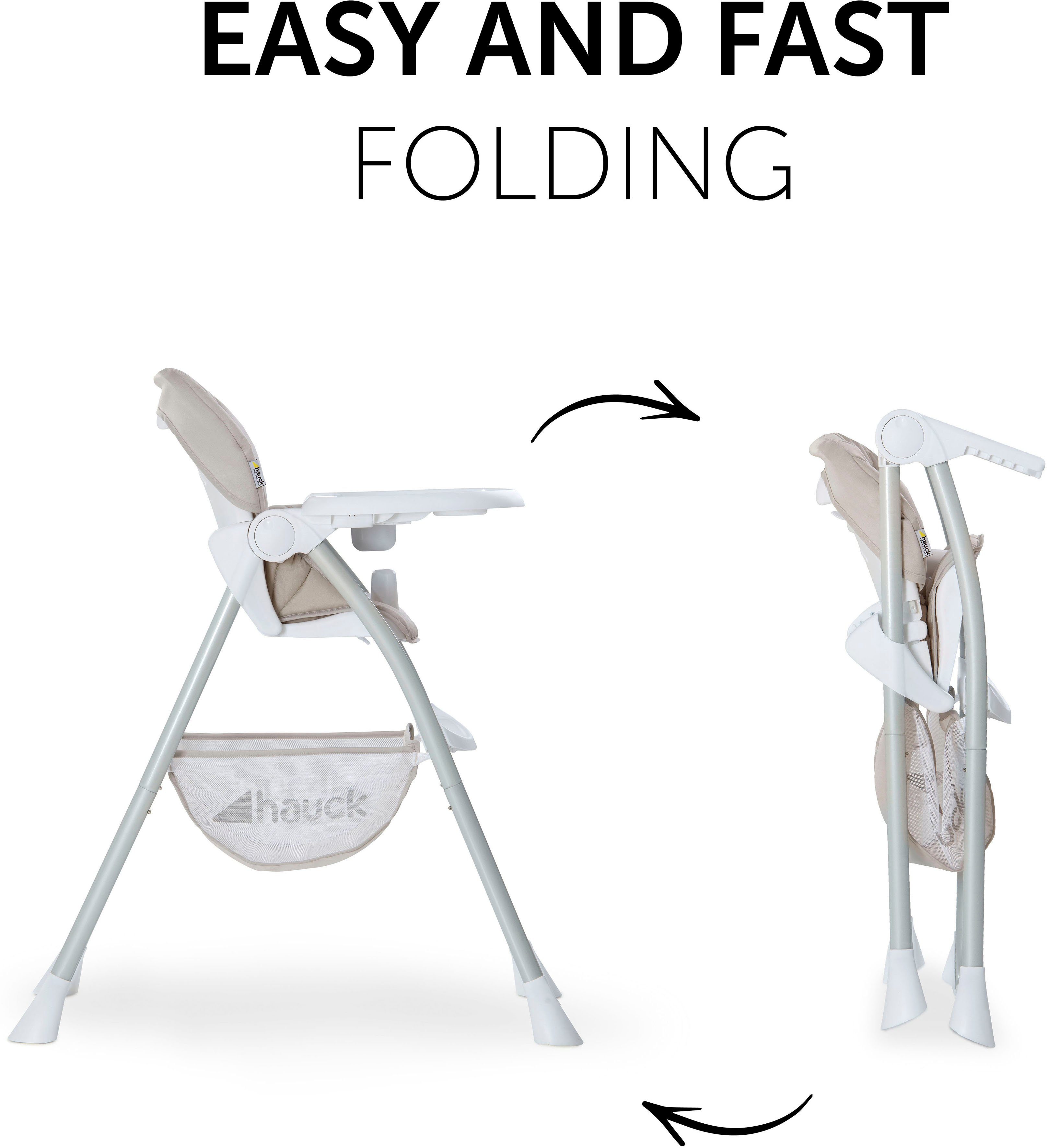 Hauck Hochstuhl Sit N Fold, beige, schmal faltbar