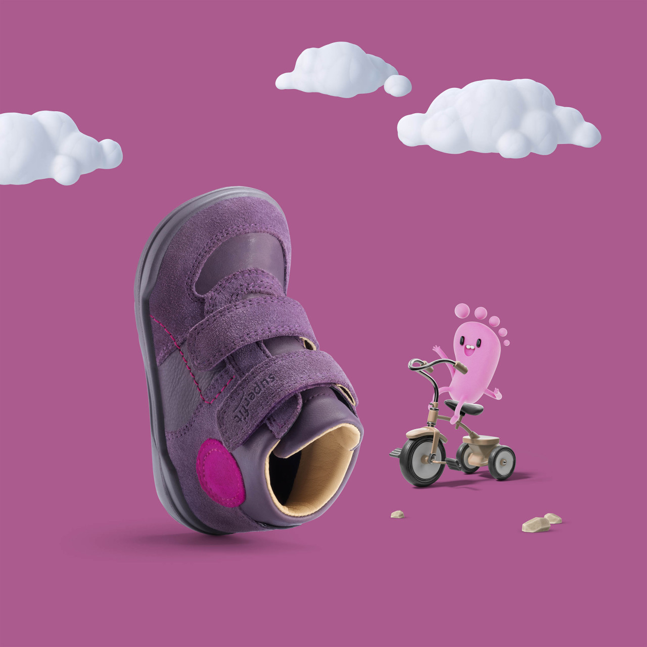 SUPERFREE - Lila/PinkSneaker high mit Klettverschluss