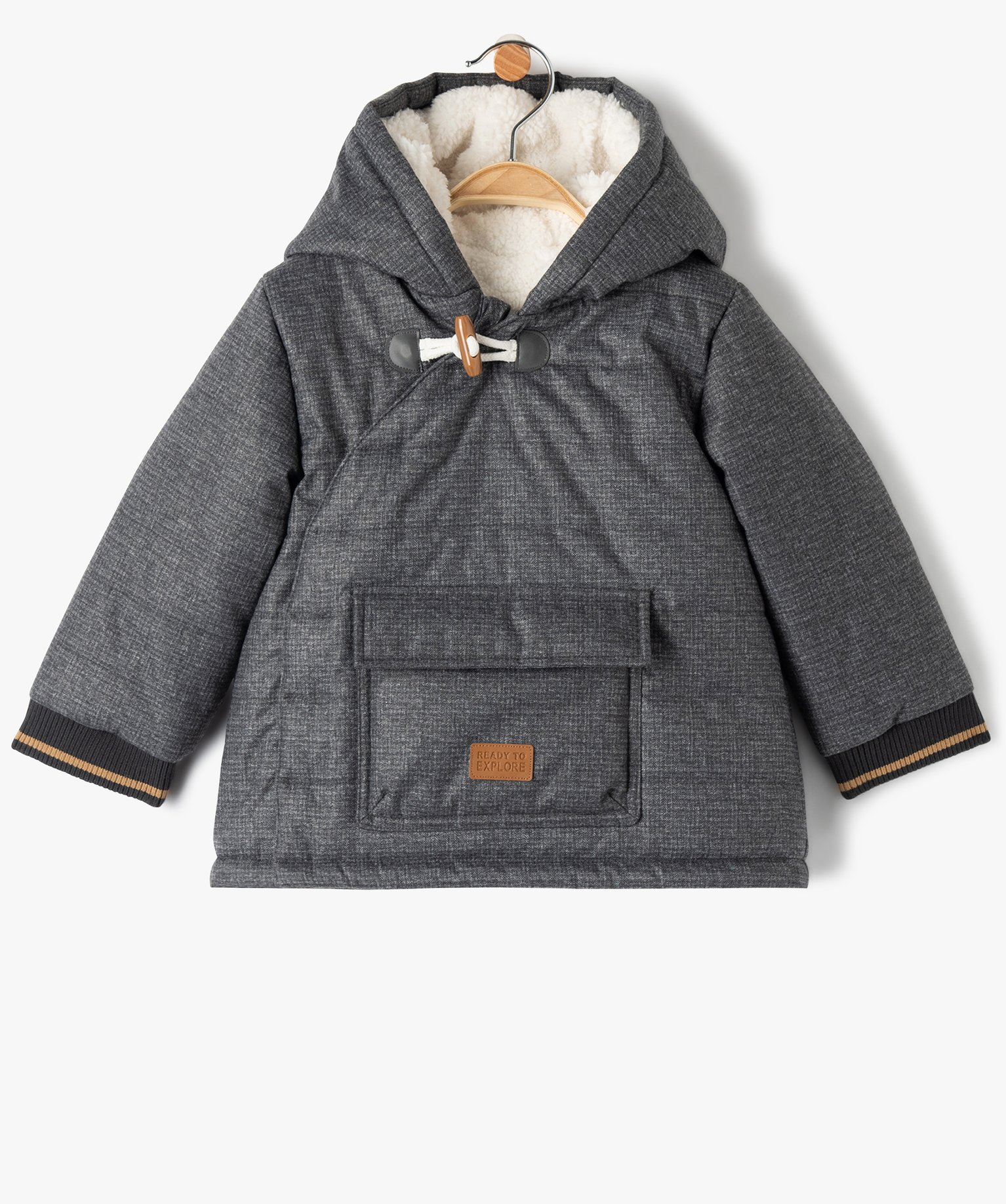 Blouson bébé Garçon matelassé avec doublure chaude gris | GEMO