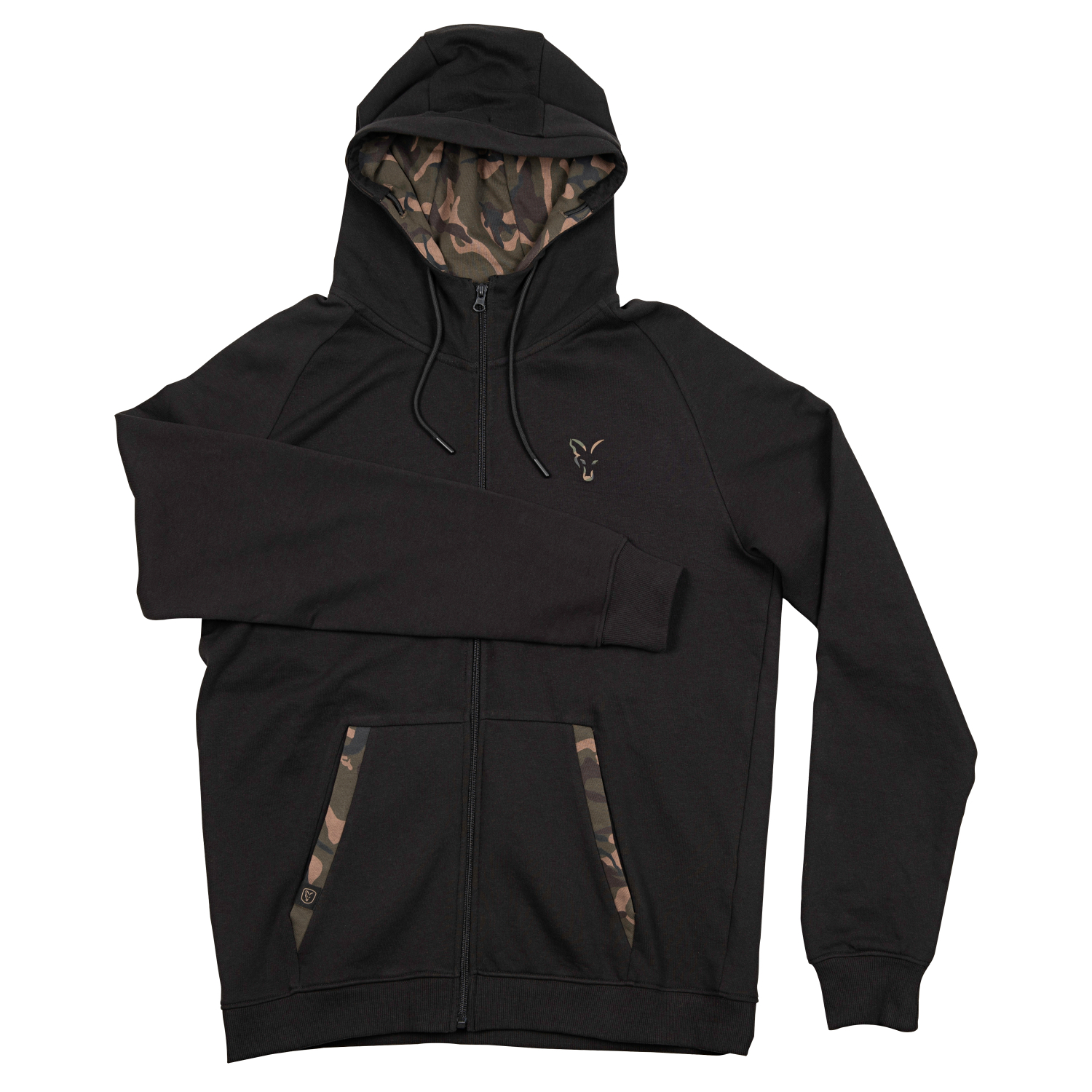 Fox Carp Herren LW Zip Hoodie (black/camo)