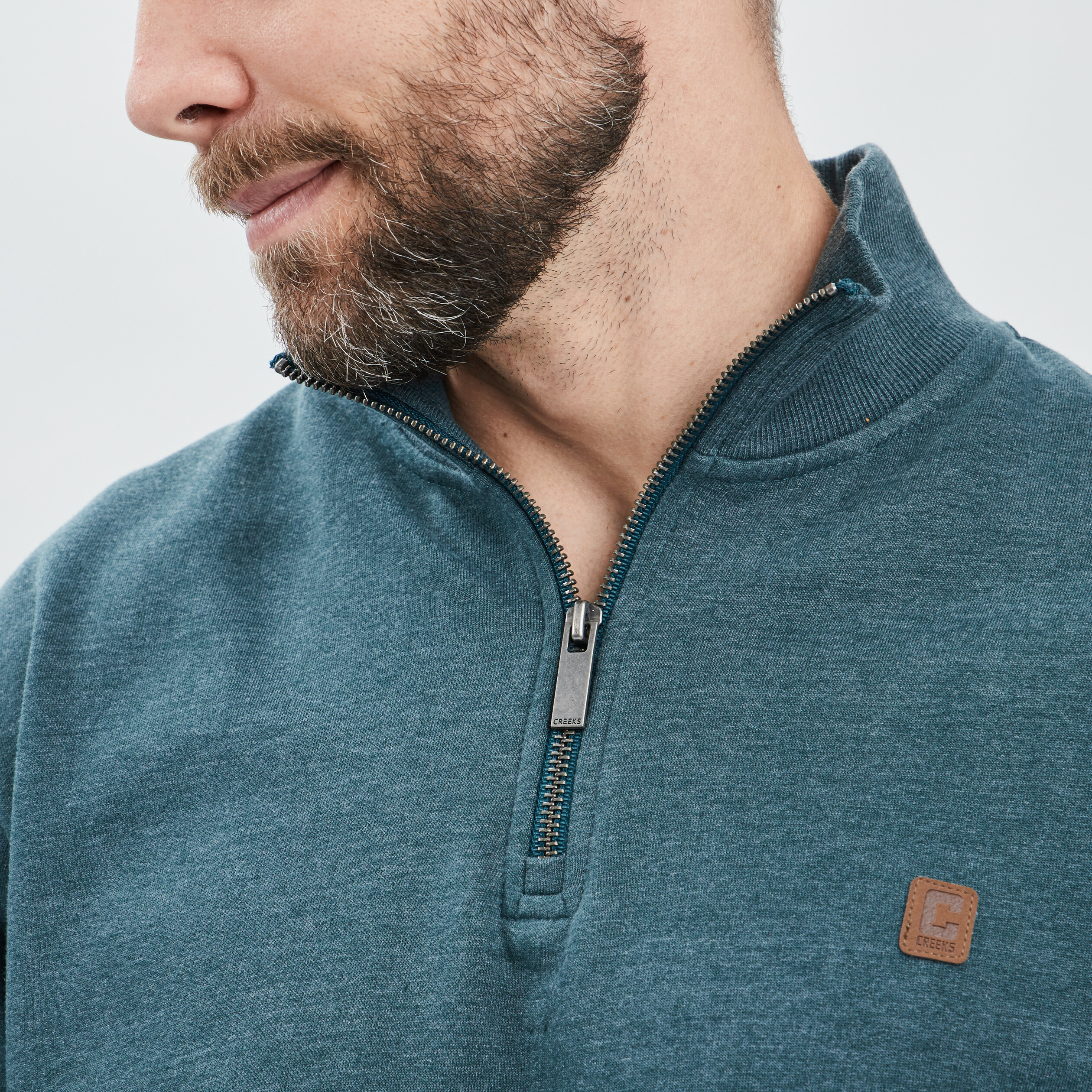 Sweat à col montant Creeks vert homme | La Halle
