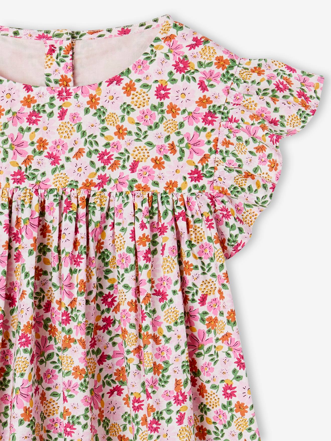 Vertbaudet Kurzärmeliges Mädchen Sommerkleid - hellrosa