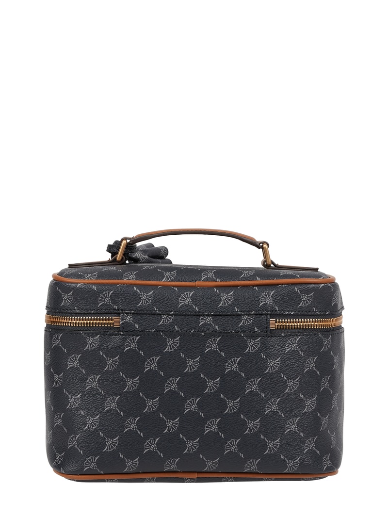 Kulturtasche mit Logo-Muster in dunkelblau