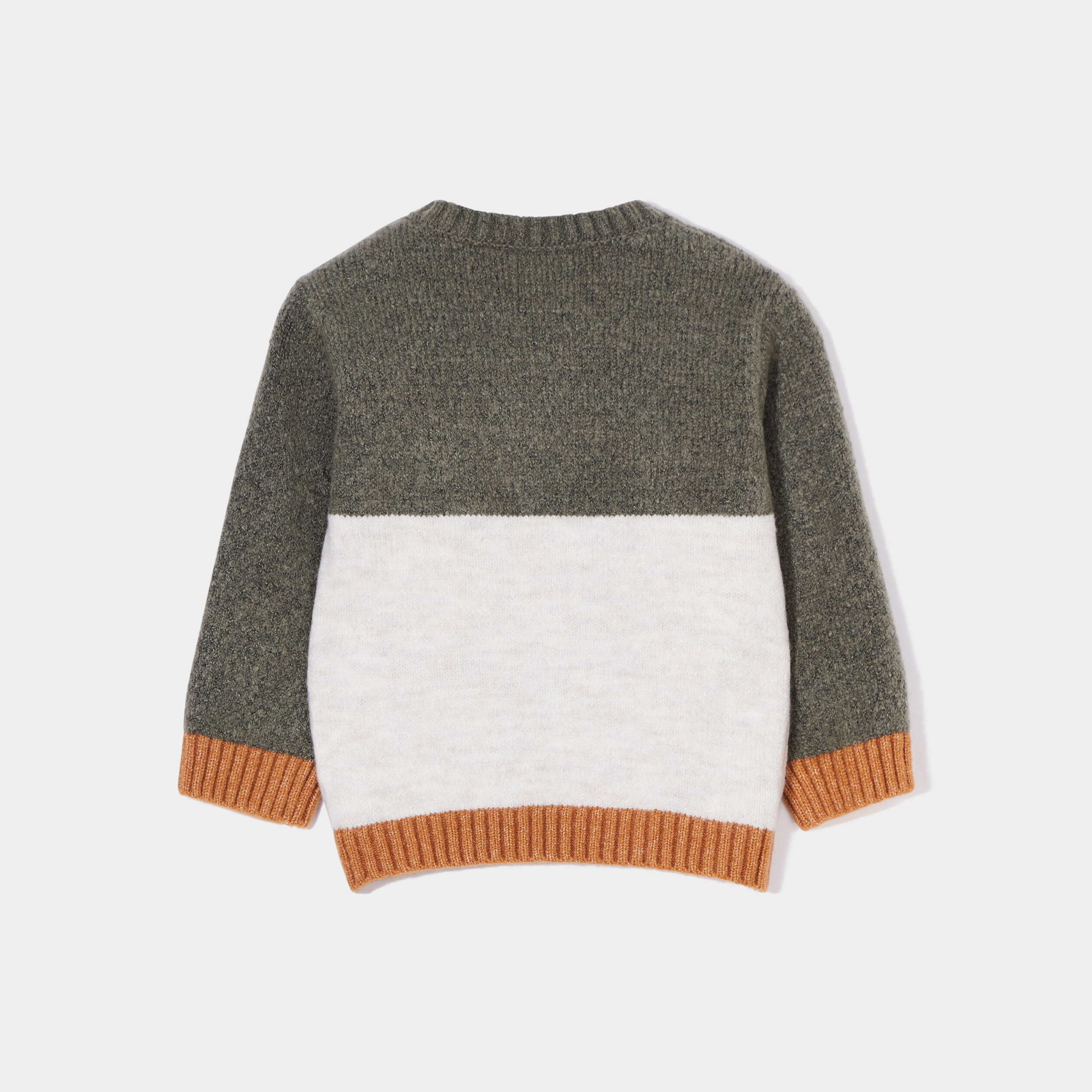 Pull épaule boutonnée col rond Kimbaloo vert kaki bébé garçon | La Halle