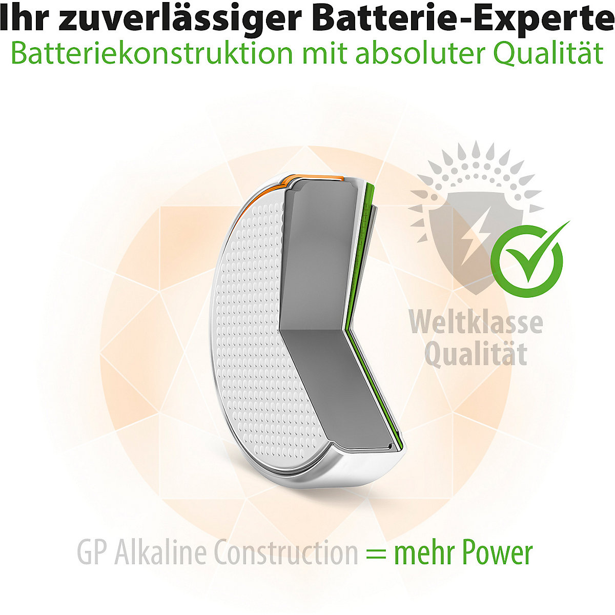 Knopfzelle GP Alkaline LR44, 76A, 1,5 Volt, 4er Blister