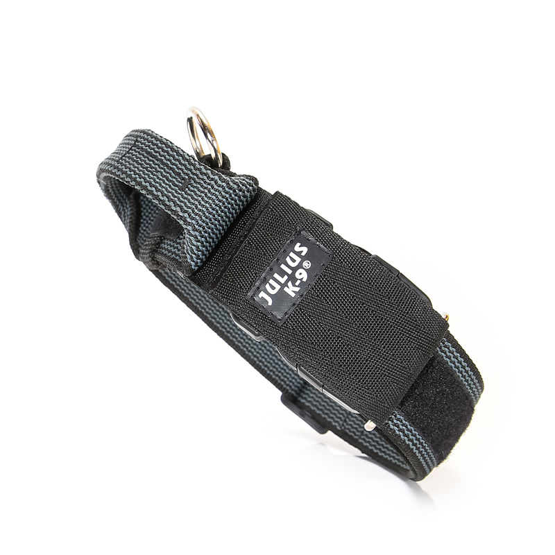 JULIUS-K9 Hundehalsbänder JULIUS-K9 Halsband mit Griff 40mm schwarz/ grau
