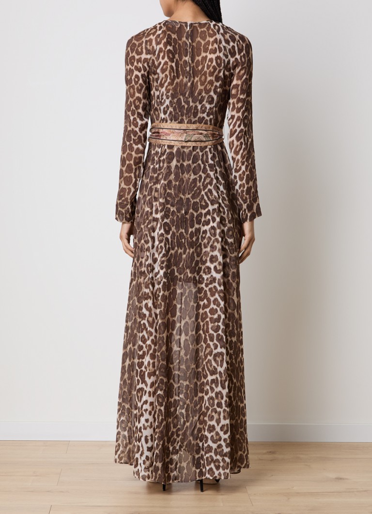 Rochie creion cu imprimeu leopard și talie cu curea de la Zimmermann Illustration