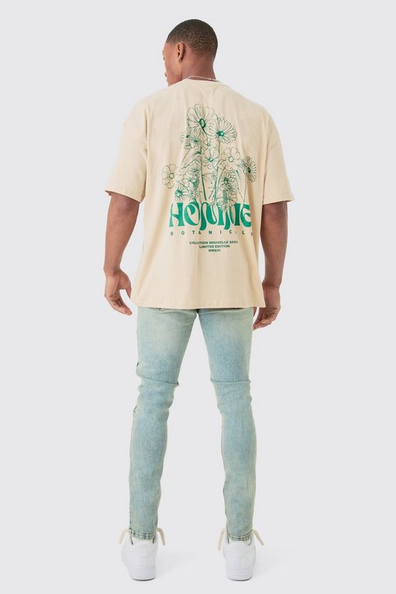 Oversize T-Shirt mit Homme Print