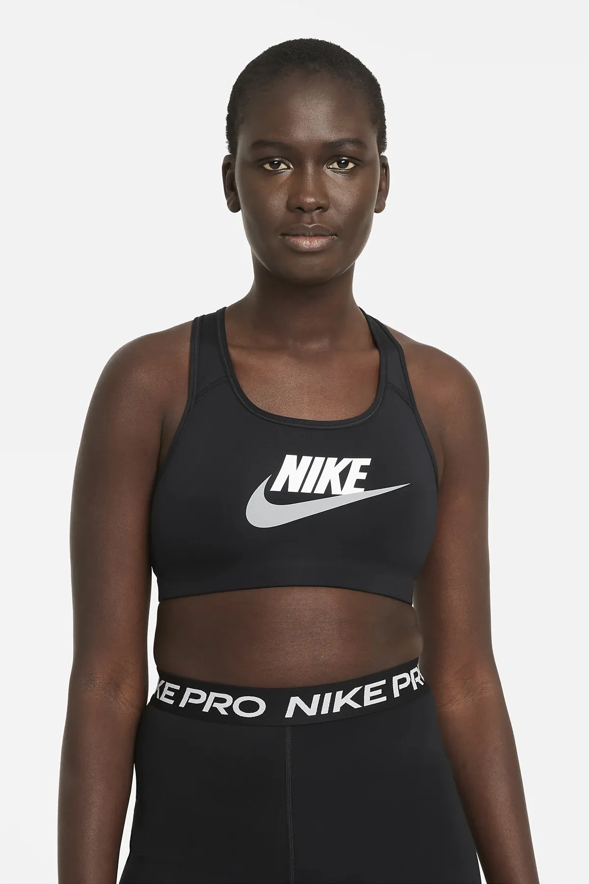 Nike  Dri-Fit Swoosh Medium Support Einteiliger gepolsterter Sport-BH mit Grafik für Damen DM0579-010
