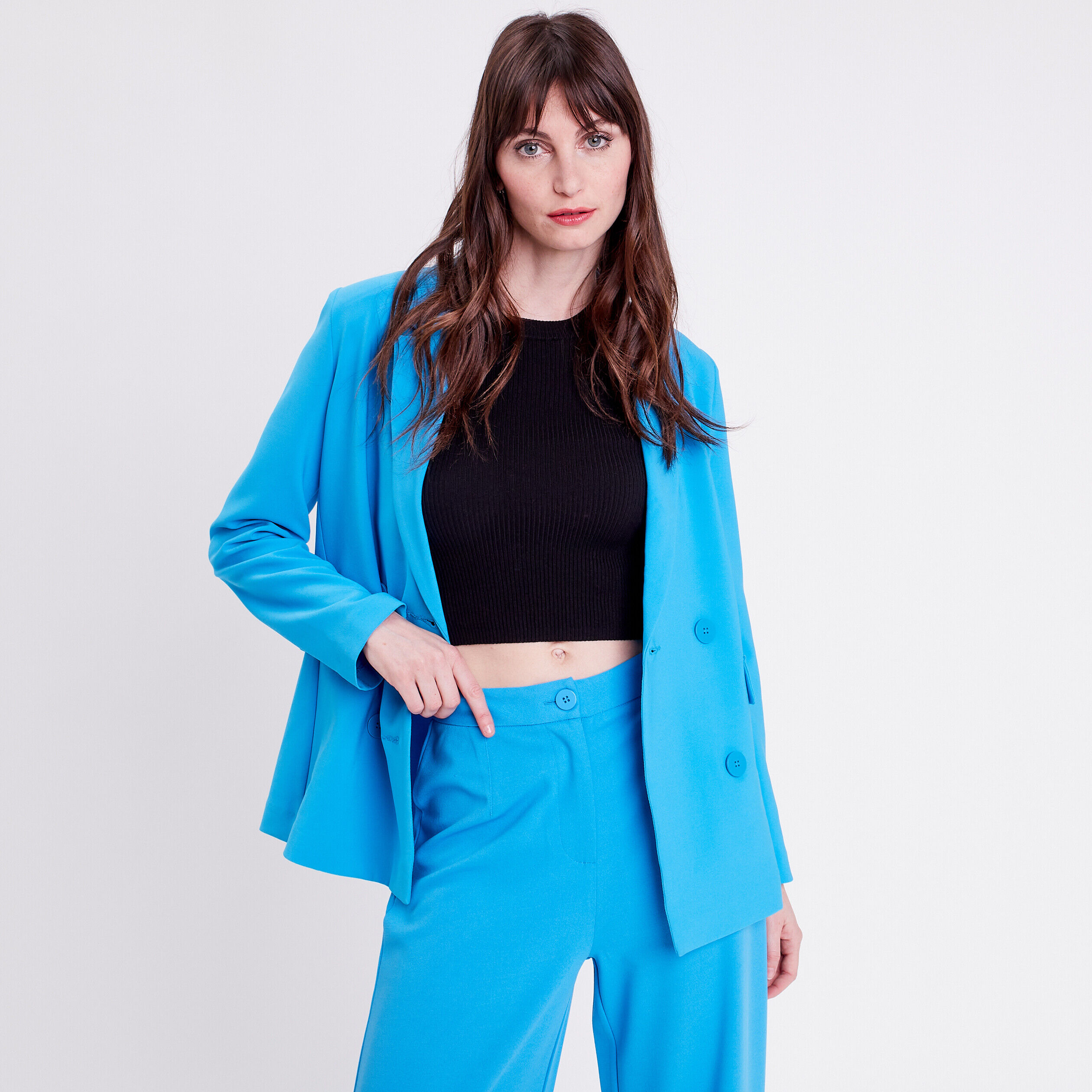 Veste blazer bleu femme | Cache Cache