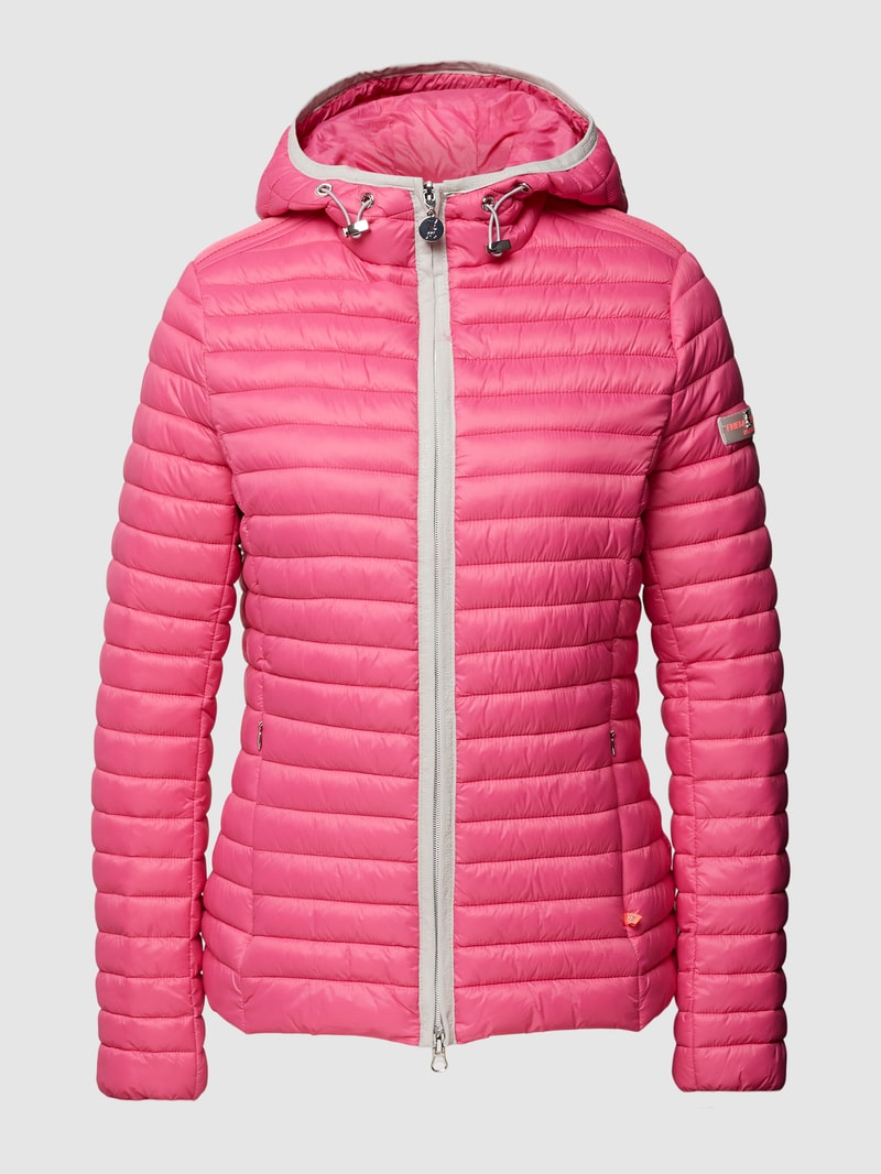 Steppjacke mit Label-Details in pink