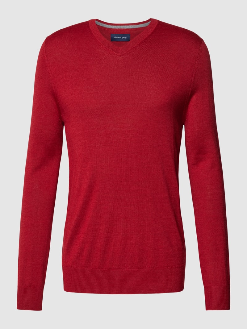 Strickpullover in rot meliert