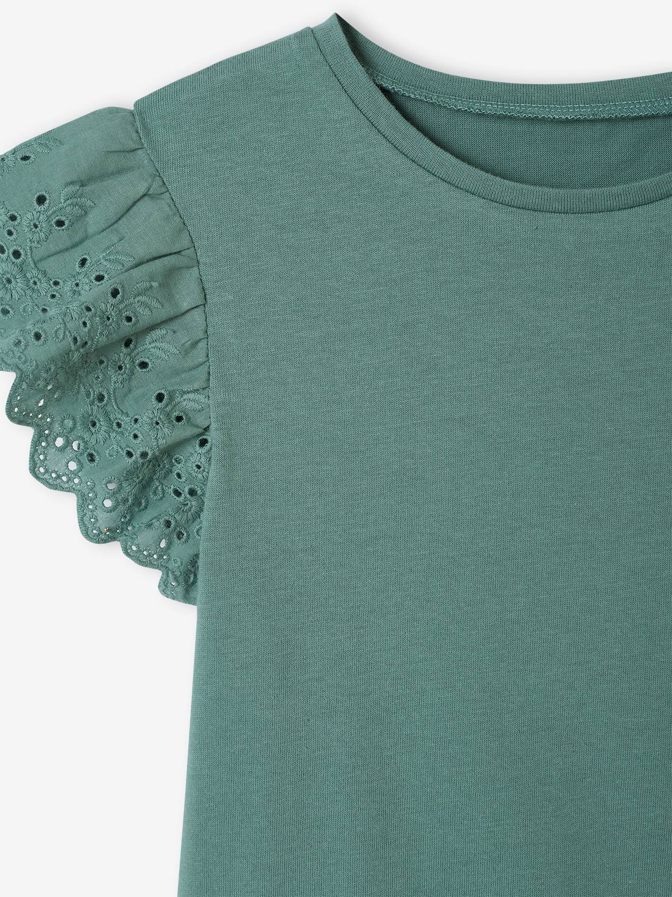 Ensemble T-shirt noué et pantalon fluide imprimé fille corail