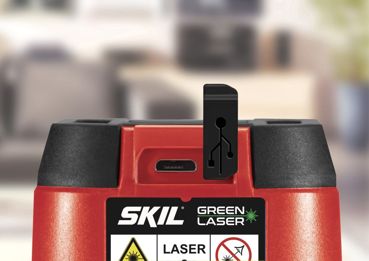 Láser autonivelante de líneas cruzadas SKIL MT1E1912AA verde + cable de carga USB