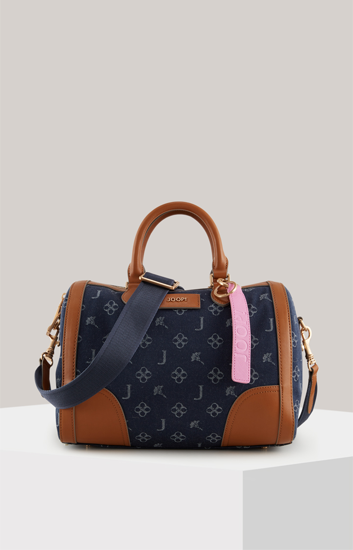 Handtasche Azzurro Aurora in Denim-Blau/Cognac